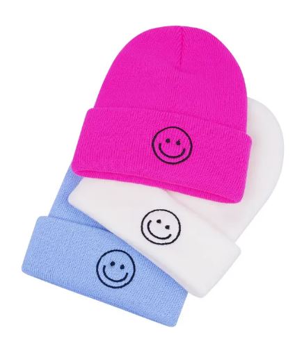 BUNTE MÜTZE MIT SMILEY -LILA 0604905-624 MZ#00036