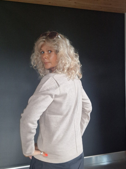 PULLOVER DAMEN FQCLAURA-V TAUPE MZ#00395