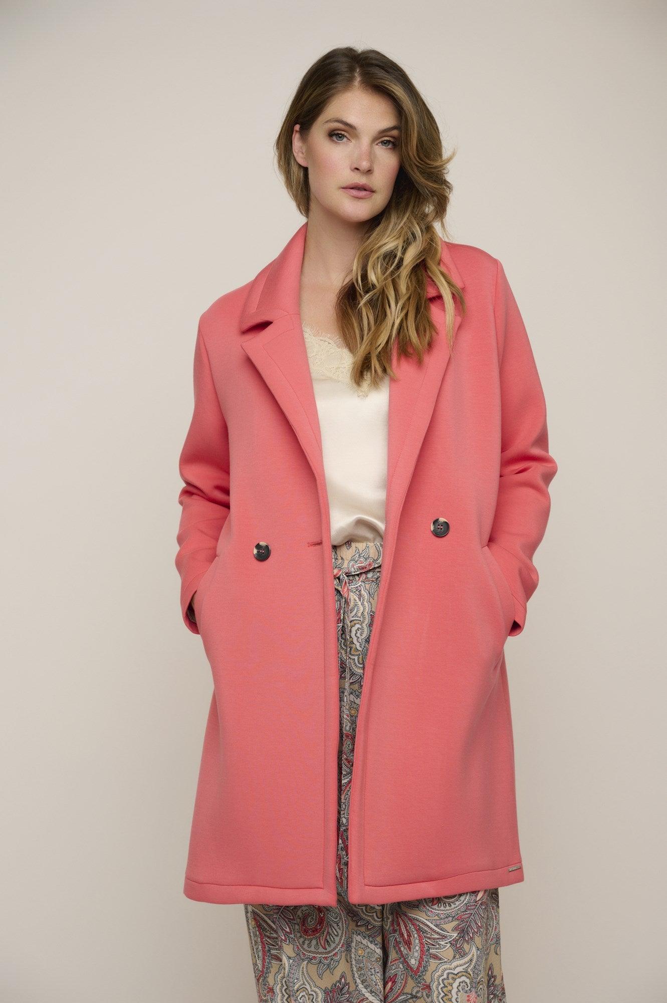 MANTEL DAMEN ZWEIREIHIG KORALLE MZ#00277 Mode-Zauber