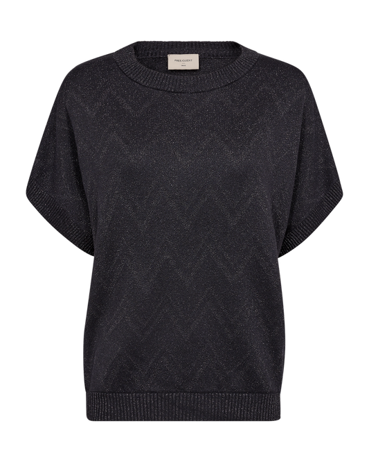 PULLOVER DAMEN FQANILUX VON FREE/QUENT MIT GRAUER NADELSTREIFEN MIT GUNMETAL MZ#00506 Mode-Zauber