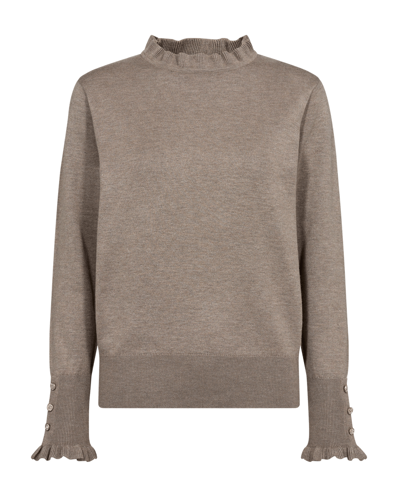PULLOVER DAMEN FQKATIE VON FREE/QUENT IN TAUPE MZ#00511 mode-zauber