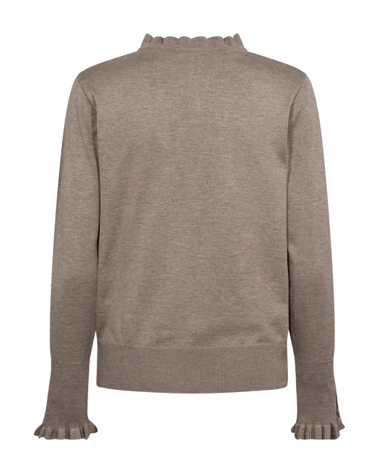 PULLOVER DAMEN FQKATIE VON FREE/QUENT IN TAUPE MZ#00511 mode-zauber