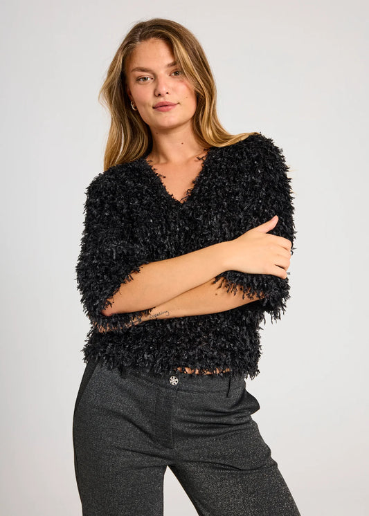 PULLOVER FQNOLA VON FREE/QUENT IN SCHWARZ MZ#00500 Mode-Zauber