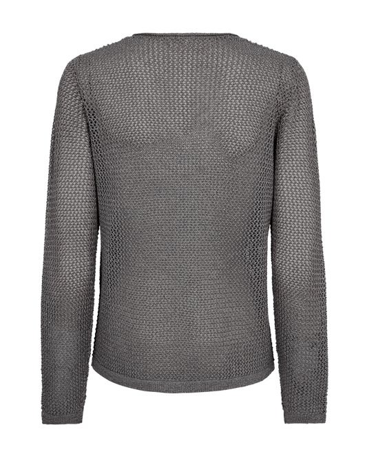 PULLOVER DAMEN FQTERNE VON FREE/QUENT IN MEDIUM GRAU MEL. W. SILBER MZ#00516 mode-zauber