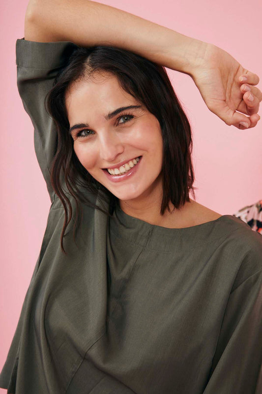 BLUSE FQWEDNESDAY OLIVE MZ#00364 - Mode-Zauber