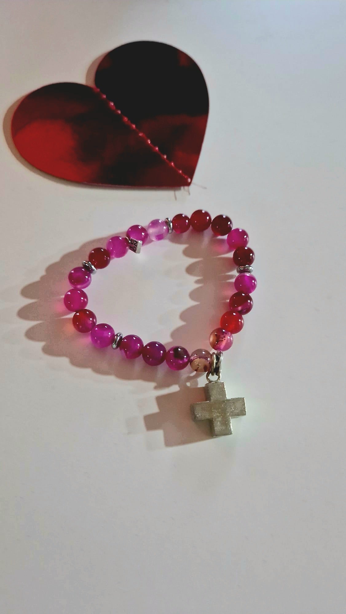 ICON ARMBAND SHANTI GROSS CERISE AGATE MZ#00111 - Mode-Zauber