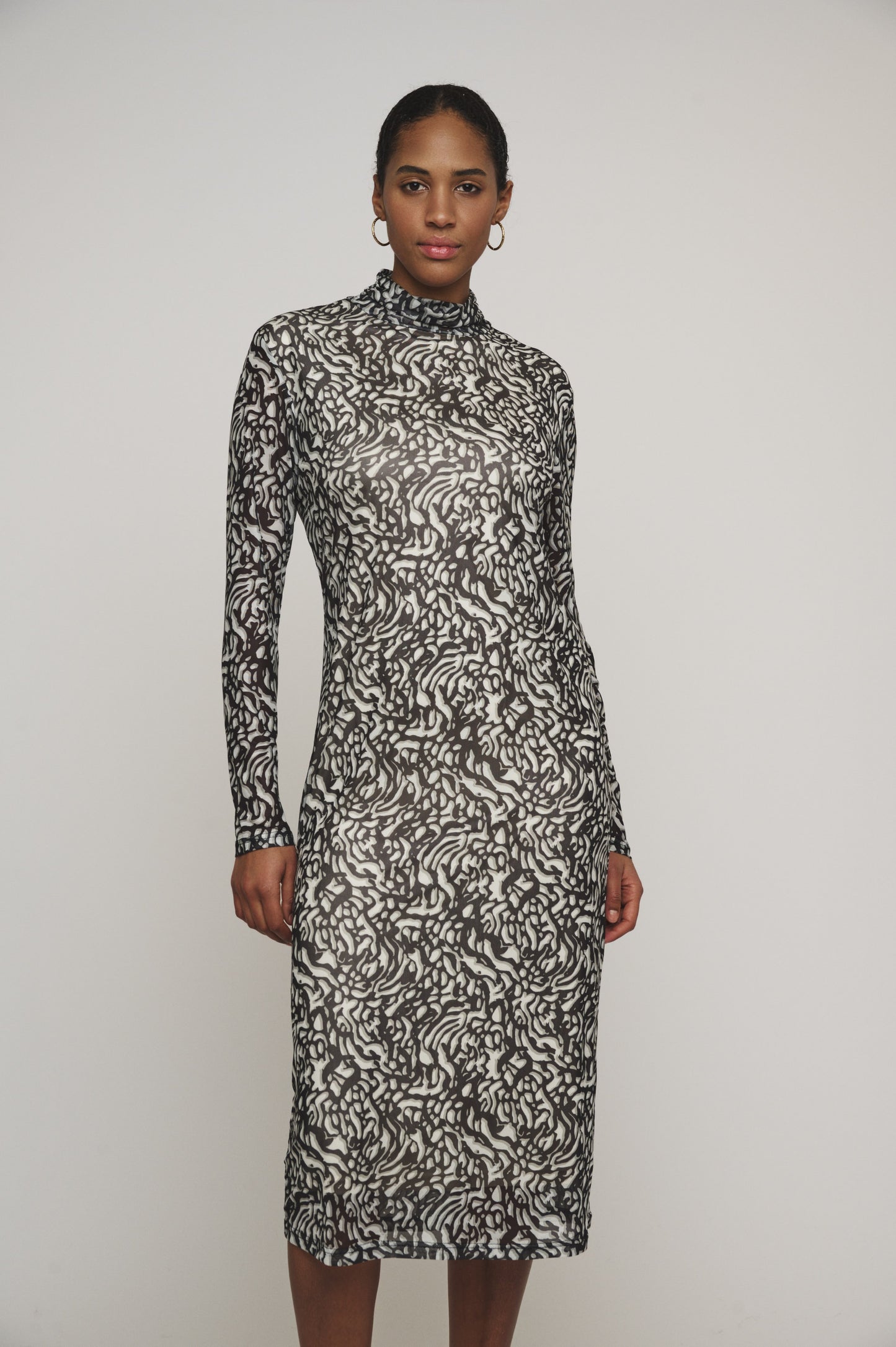 KLEID TUN MESH MIT TURTLENECK VON RINO & PELLE IN BLACK ARTICHOKE DOODLE MZ#00448 mode-zauber