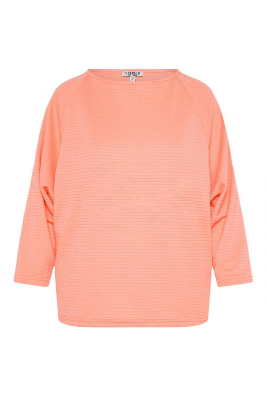SWEATSHIRT SPA:CE MIT VERKÜRZTEN RAGLANÄRMELN VON SENSES IN PEACH NECTAR MZ#00950 Mode-Zauber