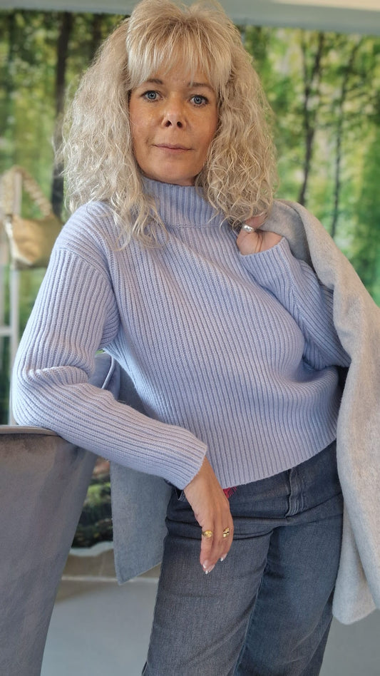 PULLOVER FUER DAMEN W24B279 VON PENN & INK IN LICHT BLAU MZ#00607 mode-zauber