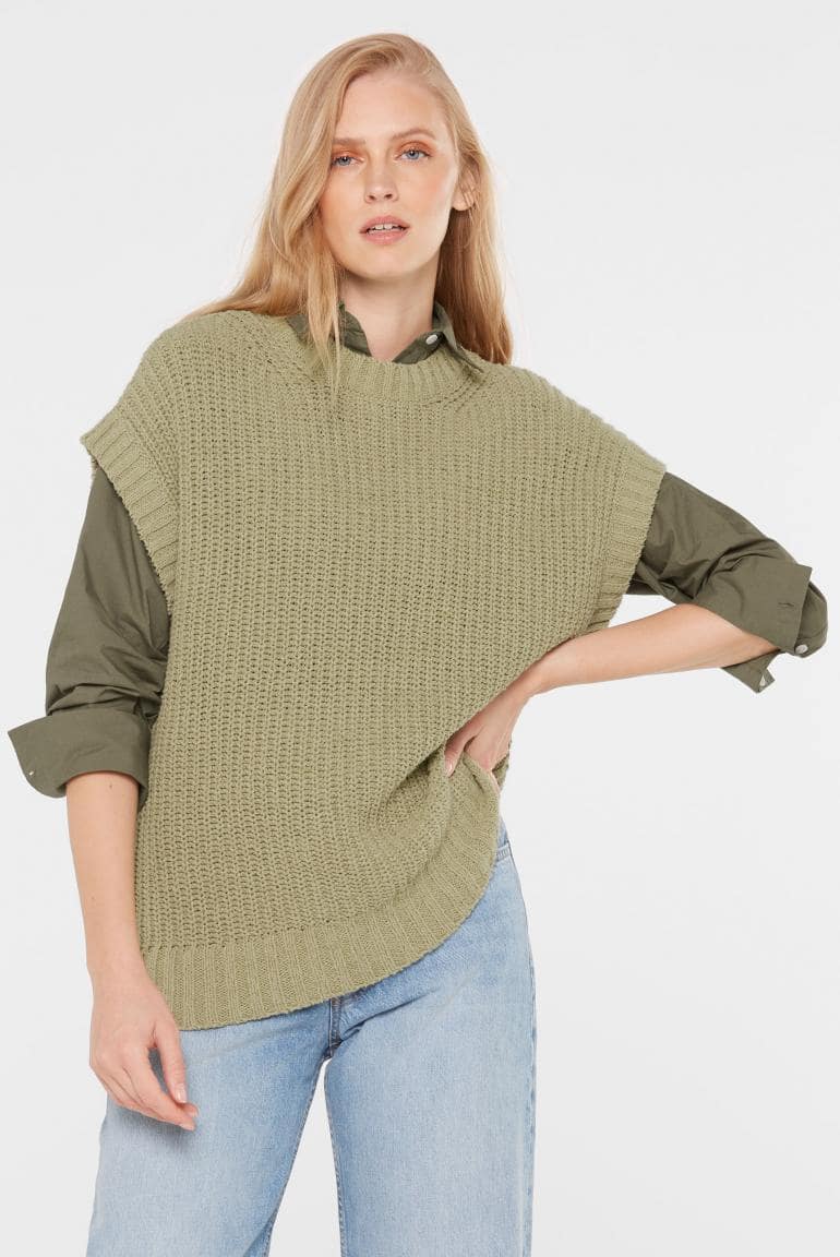 BLUSE BER:RY AUS POPELINE IM BOXY FIT VON SENSES IN KHAKI MZ#00884 Mode-Zauber