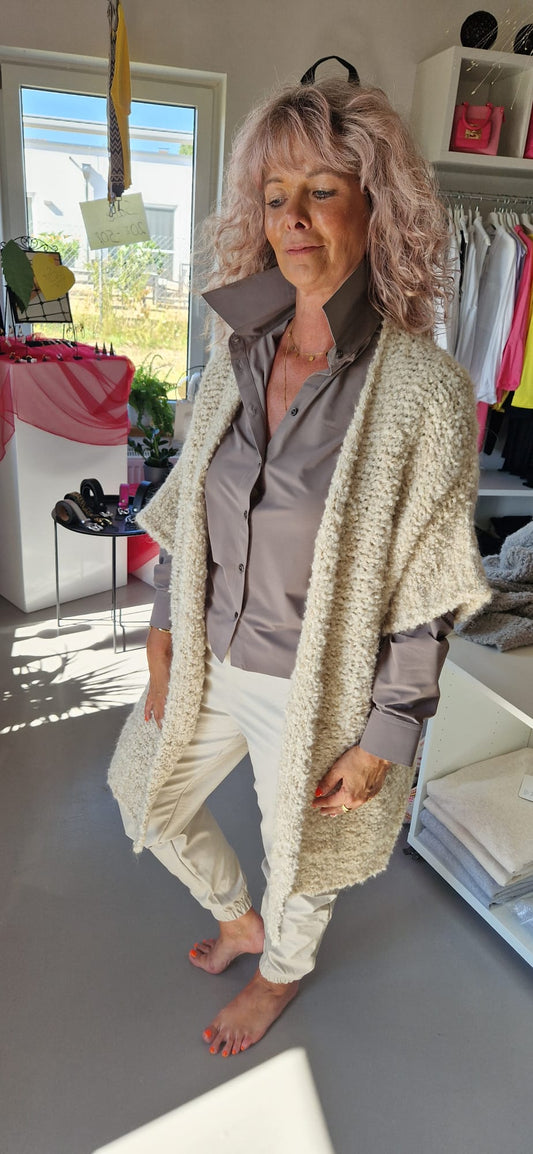 BLUSE DAMEN W24N1529 IN TAUPE VON PENN&INK MZ#00610