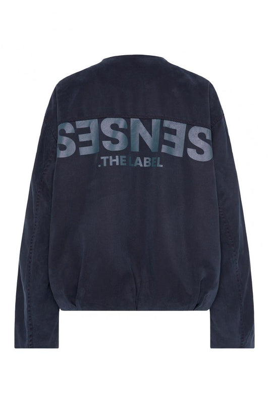 BLOUSEN OV:AR MIT GEWASCHENER TWILL-STRUKTUR VON SENSES IN BLUE NAVY MZ#00947 Mode-Zauber