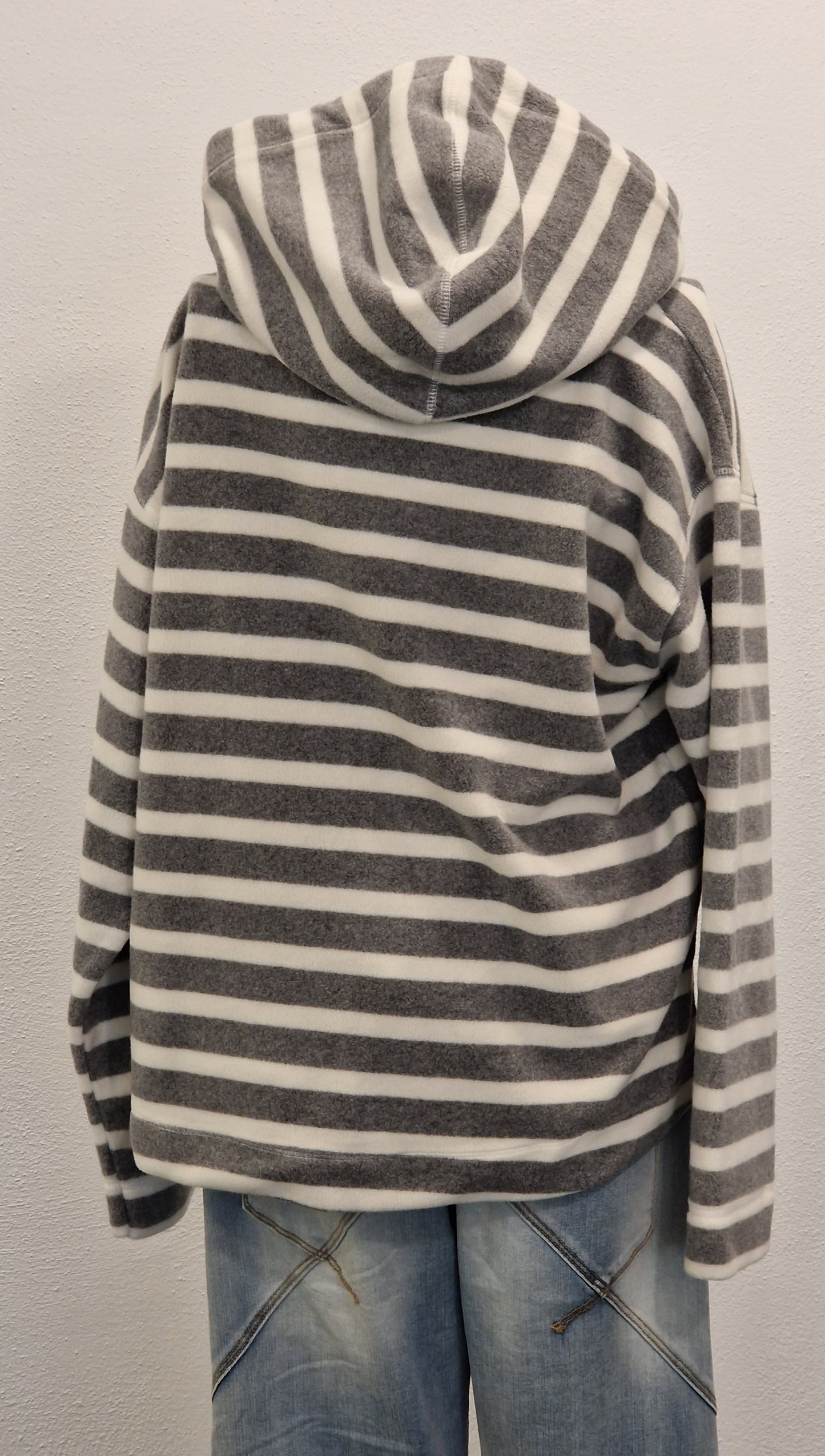 HOODIE RINGEL MIT KAPUTZE VON THESHIRT PROJEKT IN GRAU MELANGE MZ#00649 Mode-Zauber