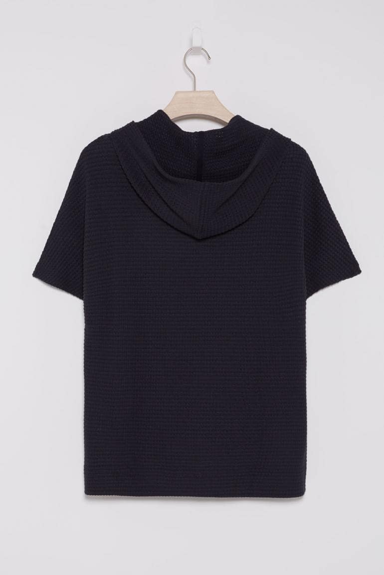 STRICK-HOODIE MIT KURZARM KLE:O VON SENSES IN NIGHT NAVY MZ#00858 Mode-Zauber