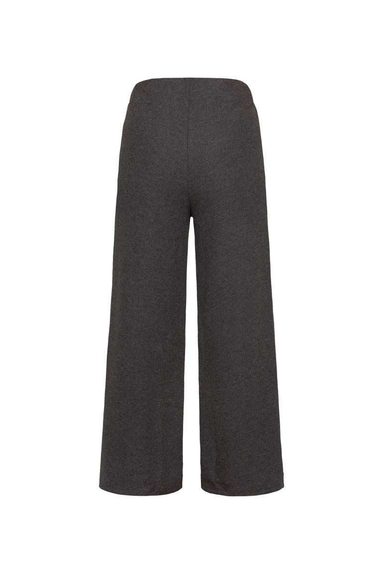 WIDE LEG PANTS POLA:RIS AUS JERSEY-RIPPSTRICK VON SENSES IN ANTHRA MELANGE MZ#01000
