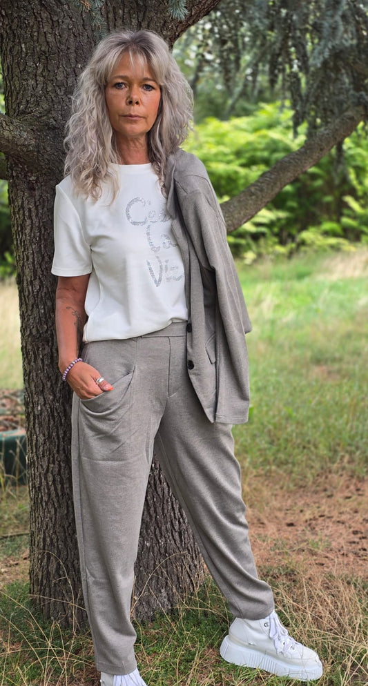 HOSE HEARTBREAKER VON SENORITAS ICON IN SLATE BEIGE MZ#00933 Mode-Zauber