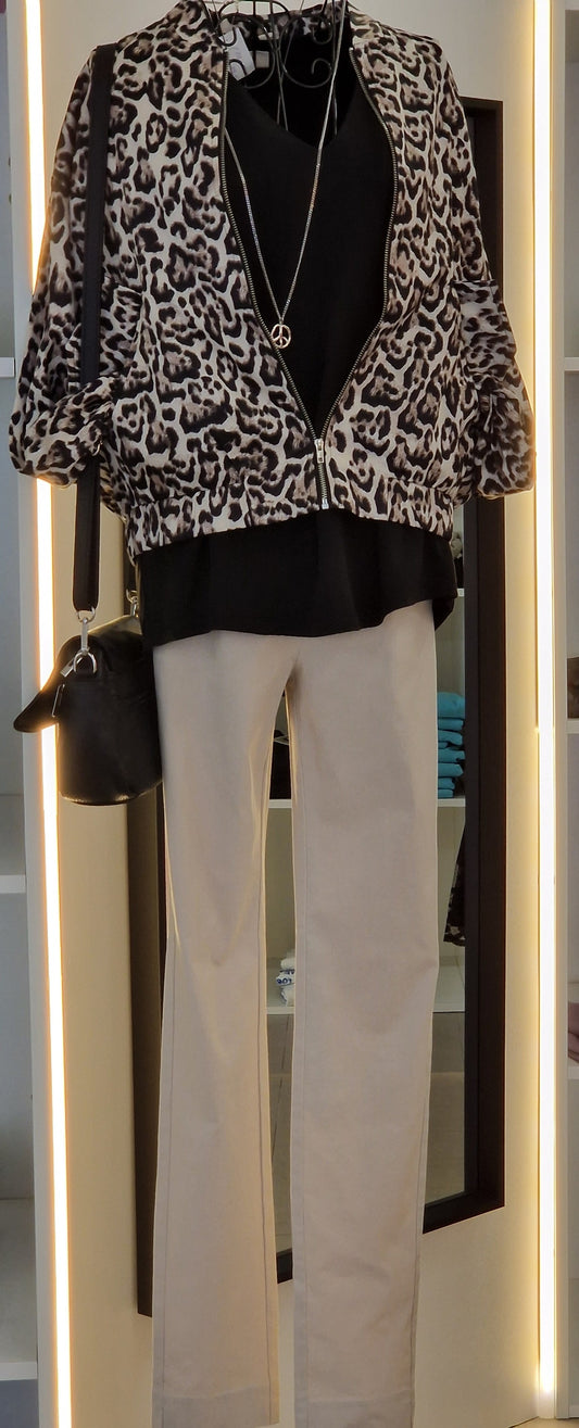 BOMBERJACKE FQFLEN VON FREE/QUENT MIT LEOPAETENMUSTER MZ#00706