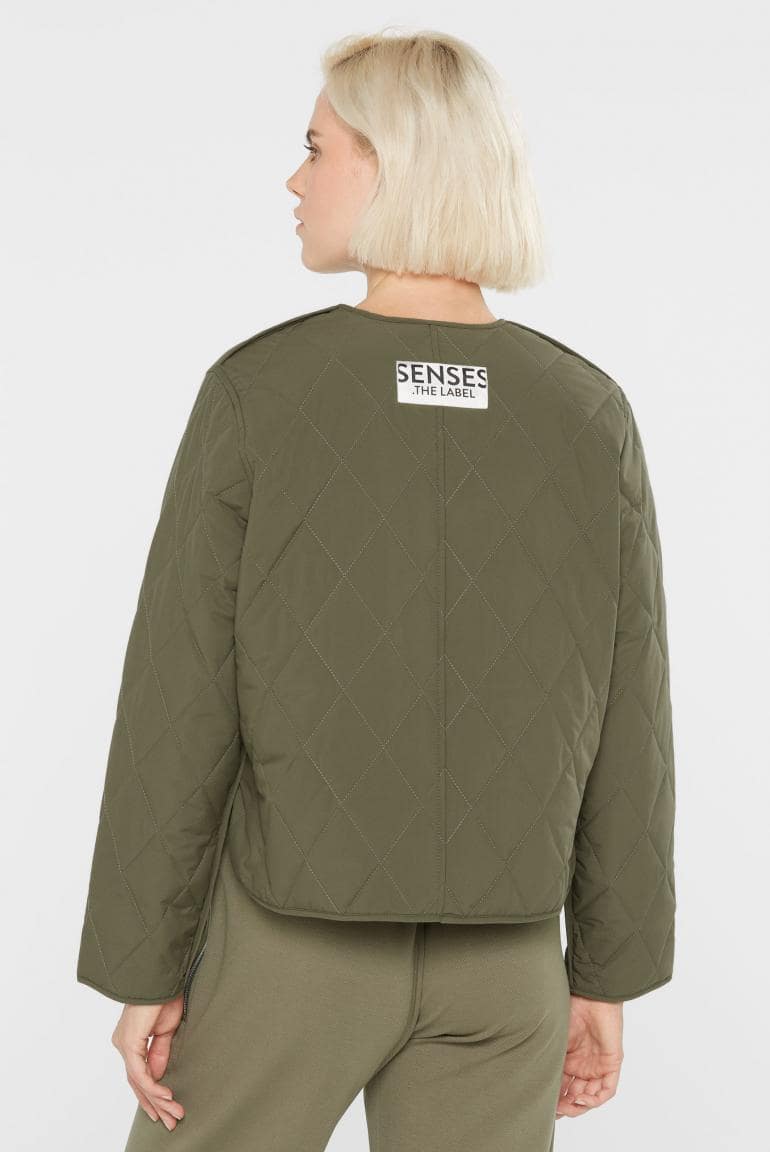 LEICHTE STEPPJACKE MIT KNOPFLEISTE OLI:VIE VON SENSES IN KHAKI MZ#00877 Mode-Zauber