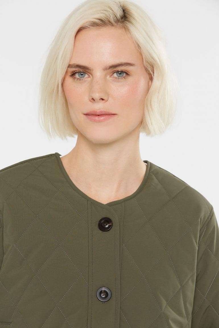 LEICHTE STEPPJACKE MIT KNOPFLEISTE OLI:VIE VON SENSES IN KHAKI MZ#00877 Mode-Zauber