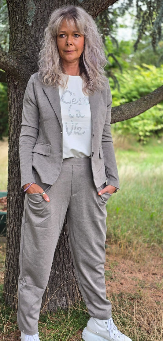 BLAZER SHORT VON SENORITAS ICON IN SLATE BEIGE MZ#00934 Mode-Zauber