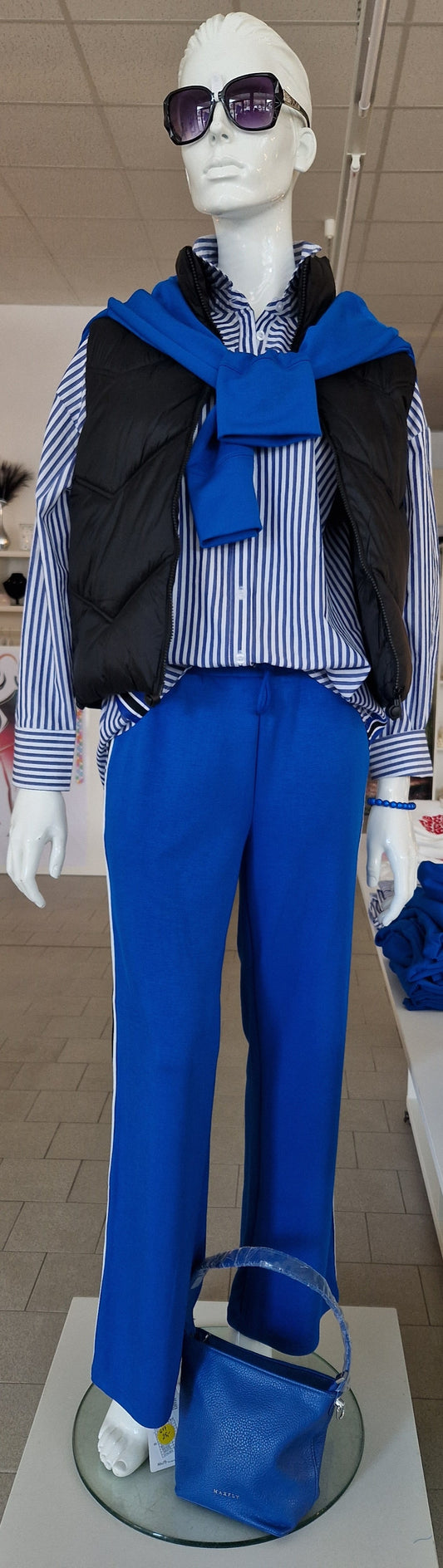 HEMD DAMEN FQCLAIR VON FREE/QUENT IN BLAU MIT WEISS MZ#00564