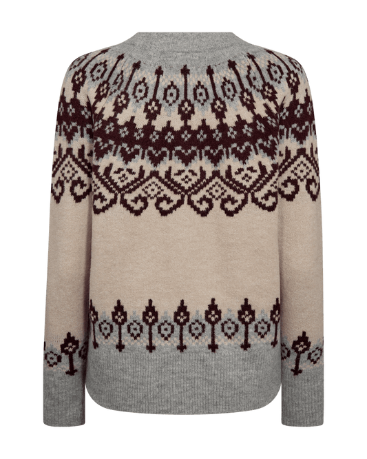 PULLOVER FQMERLA VON FREE/QUENT IN MOONBEAM MEL. DARK GREY MEL. MZ#00973 Mode-Zauber