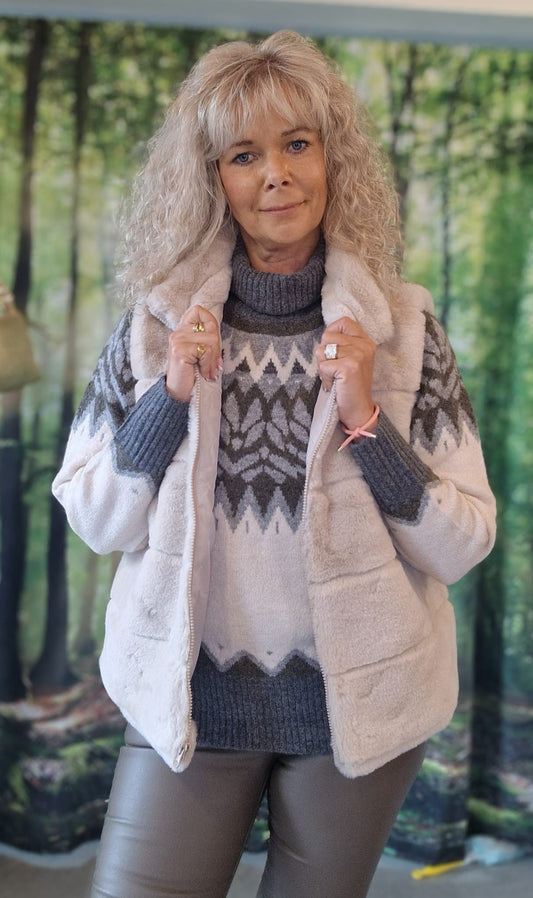 PULLOVVER DAMEN FQMERLA VON FREE/QUENT IN MOONBEAM MEL. DARK GREY MEL. MZ#00583