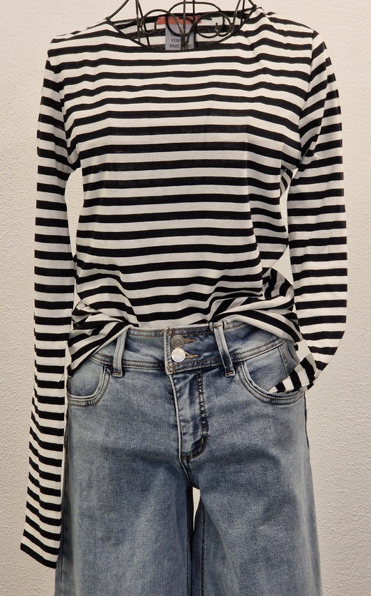 SHIRT MIT RUNDHALS MIT RINGEL VON THESHIRT PROJECT IN CREAM WHITE MZ#00694