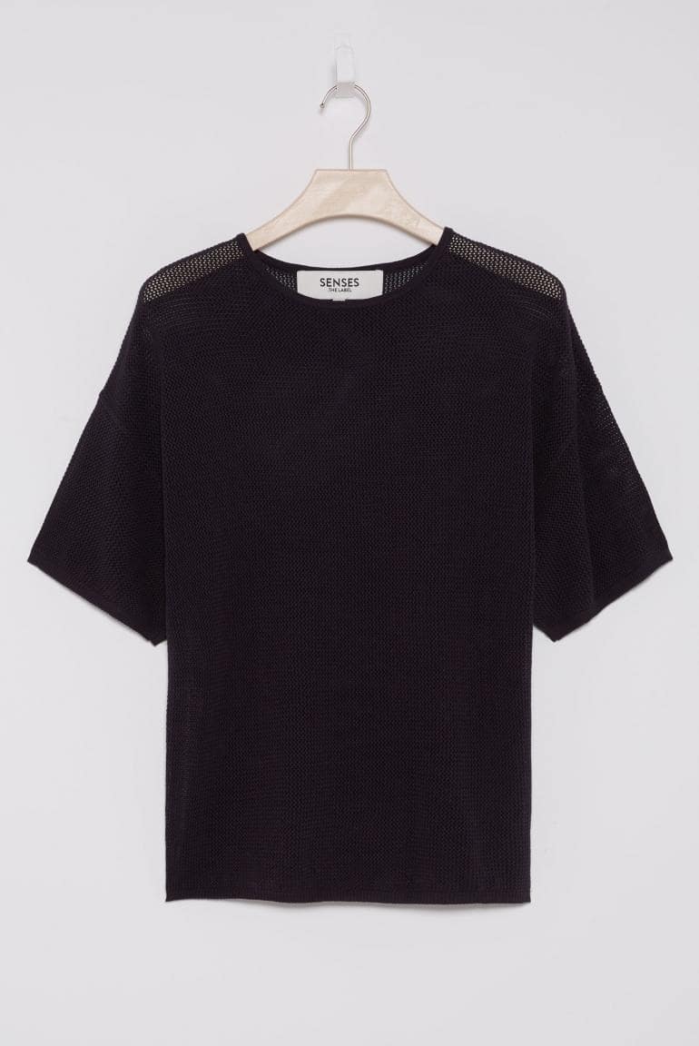 PULLOVER KA:YA MIT MESH-STRUKTUR VON SENSES IN NIGHT-NAVY MZ#00865 Mode-Zauber