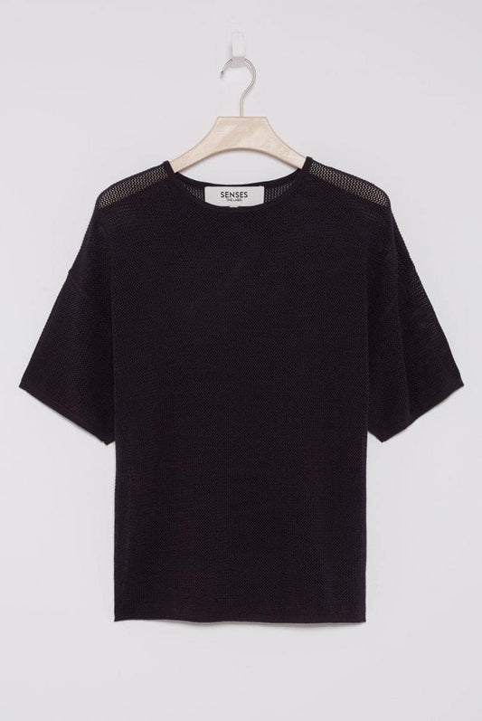 PULLOVER KA:YA MIT MESH-STRUKTUR VON SENSES IN NIGHT-NAVY MZ#00865 Mode-Zauber