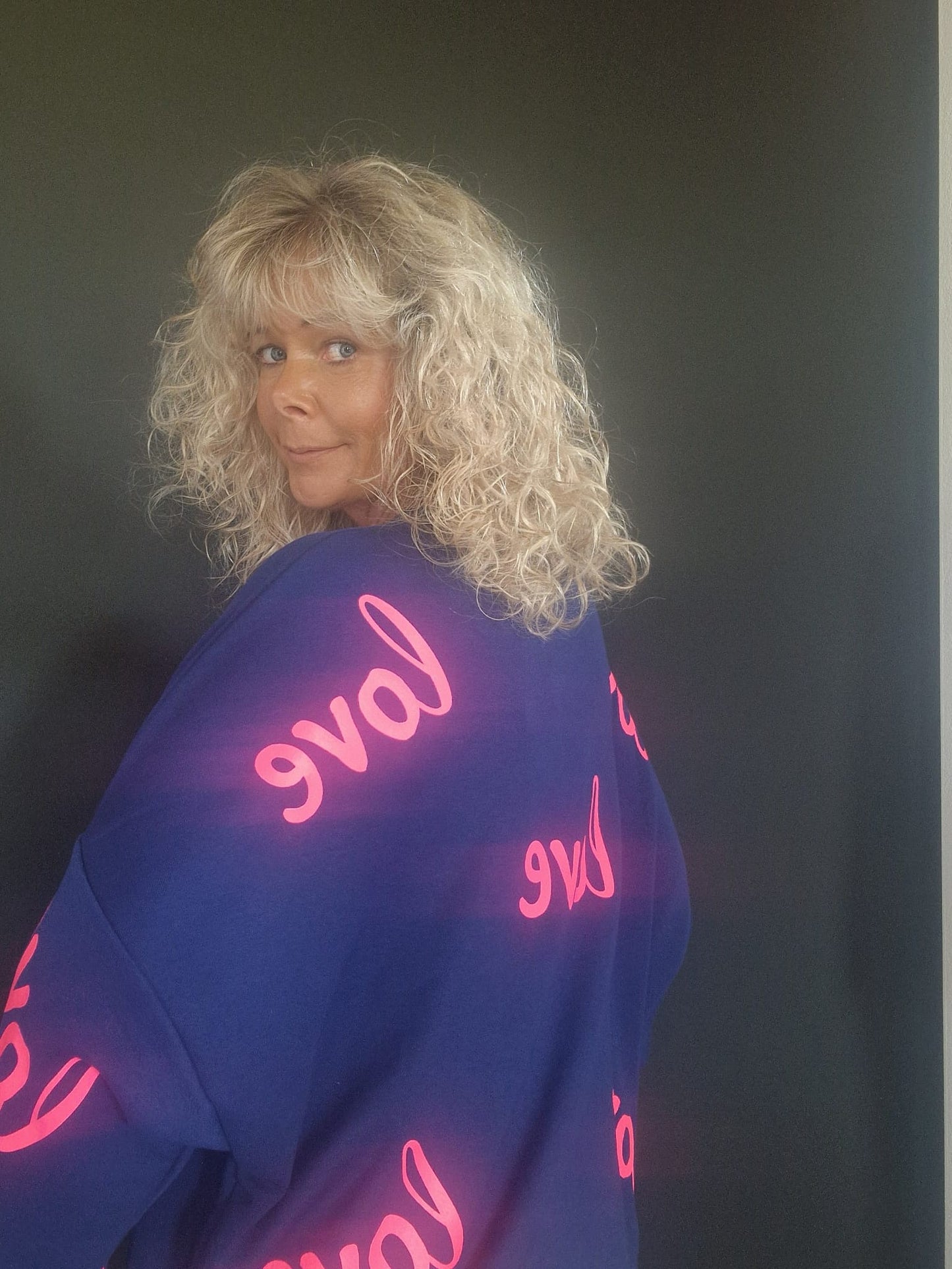 Damenpullover mit love von miss goodlife in Blau MZ#00574 Mode-Zauber