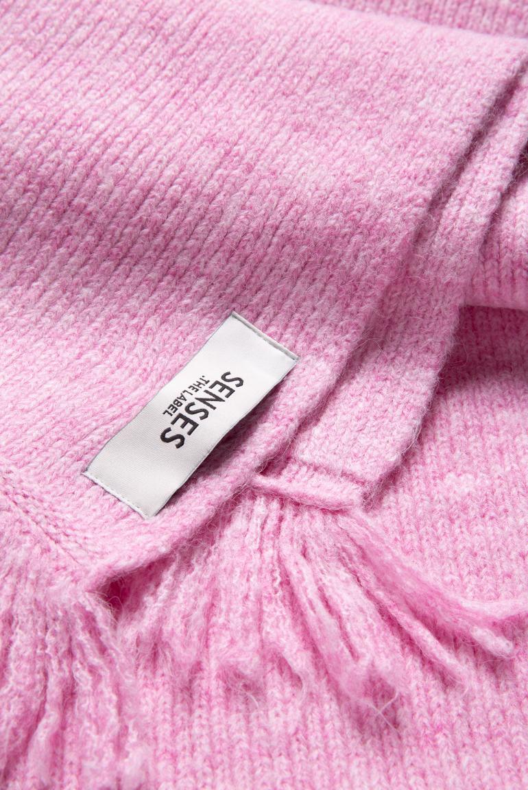 BREITER SCHAL AL:PA GERIPPT UND MELIERT VON SENSES IN ROSE PINK MELANGE MZ#00945 Mode-Zauber
