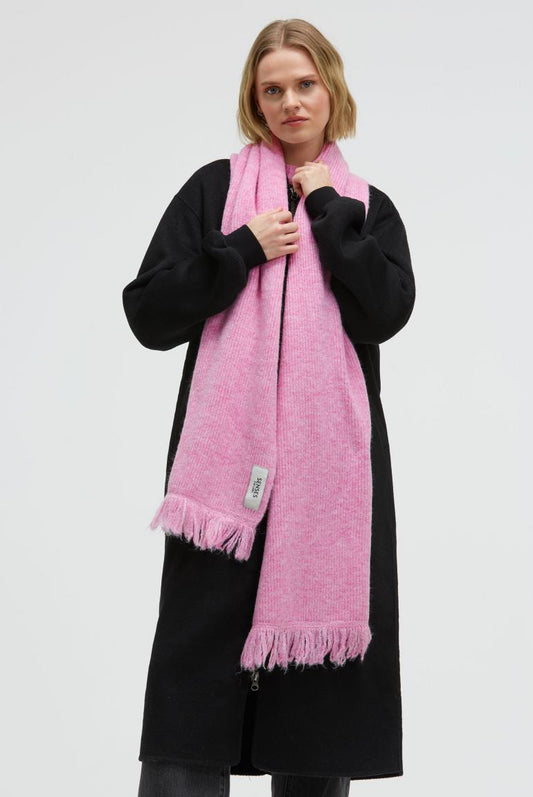 BREITER SCHAL AL:PA GERIPPT UND MELIERT VON SENSES IN ROSE PINK MELANGE MZ#00945 Mode-Zauber