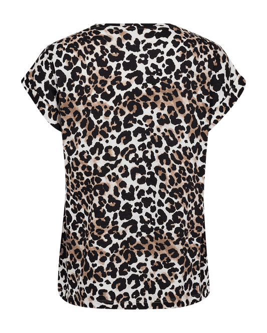 T-SHIRT FQVIVA VON FREE/OUENT IN SIMPLY TAUPE MIT SCHWARZ MZ#00678