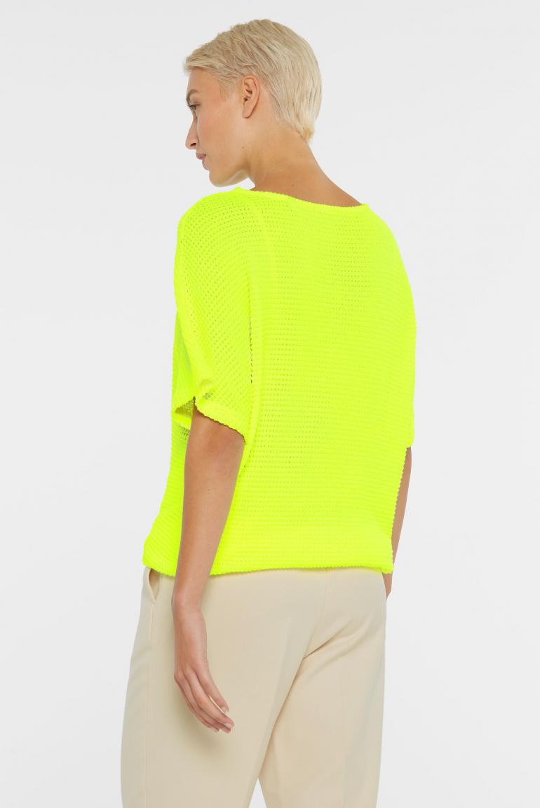 STRUKTURIERTES KURZARM-SHIRT KAR:LA VON SENSES IN NEW LIME MZ#00849 Mode-Zauber
