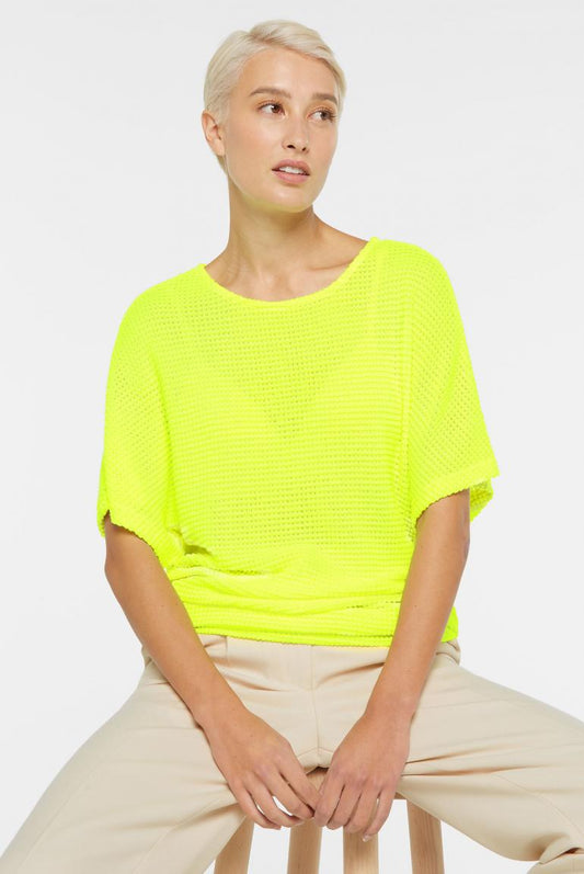STRUKTURIERTES KURZARM-SHIRT KAR:LA VON SENSES IN NEW LIME MZ#00849 Mode-Zauber