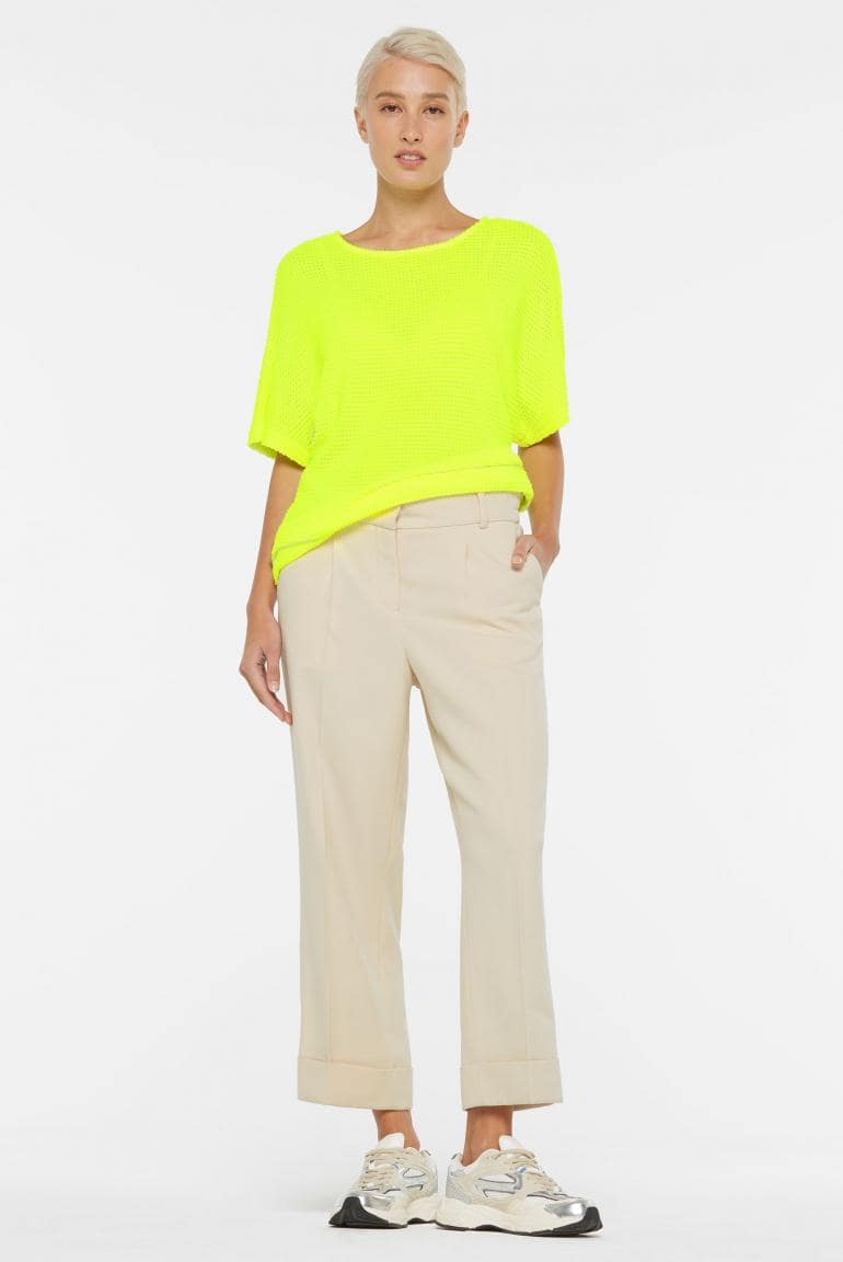 STRUKTURIERTES KURZARM-SHIRT KAR:LA VON SENSES IN NEW LIME MZ#00849 Mode-Zauber