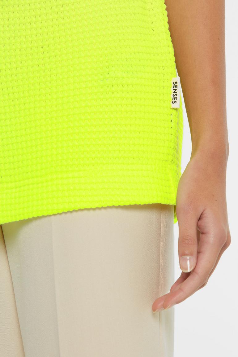 STRUKTURIERTES KURZARM-SHIRT KAR:LA VON SENSES IN NEW LIME MZ#00849 Mode-Zauber