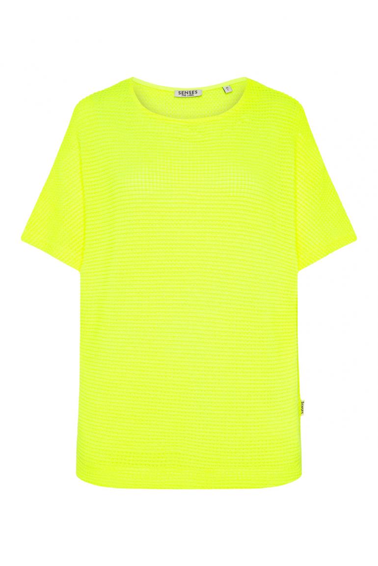 STRUKTURIERTES KURZARM-SHIRT KAR:LA VON SENSES IN NEW LIME MZ#00849 Mode-Zauber