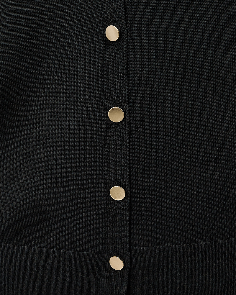 STRICKJACKE FQKATIE-CARDIGAN VON FREE/QUENT SCHWARZ MZ#00873 Mode-Zauber