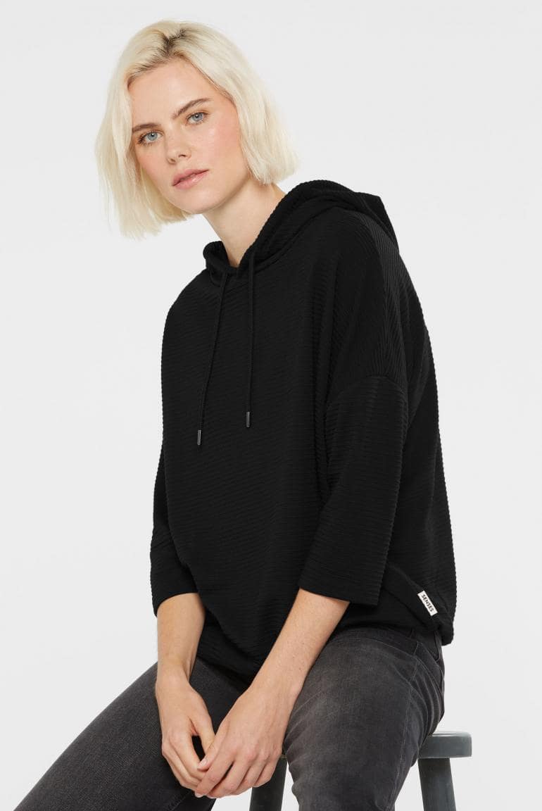 STRUKTURIERTES KAPUTZENSWEATSHIRT SO:LA VON SENSES MZ#00879 Mode-Zauber