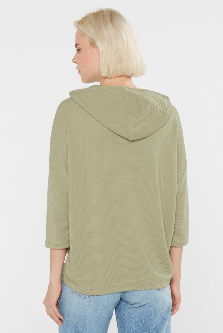 STRUKTURIERTES KAPUTZENSWEATSHIRT SO:LA VON SENSES MZ#00879 Mode-Zauber