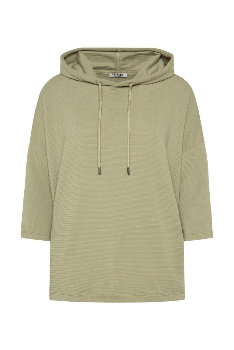 STRUKTURIERTES KAPUTZENSWEATSHIRT SO:LA VON SENSES MZ#00879 Mode-Zauber