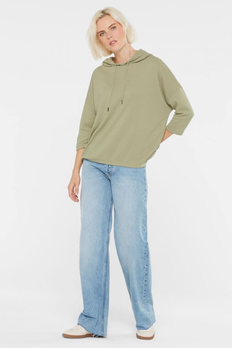 STRUKTURIERTES KAPUTZENSWEATSHIRT SO:LA VON SENSES MZ#00879 Mode-Zauber