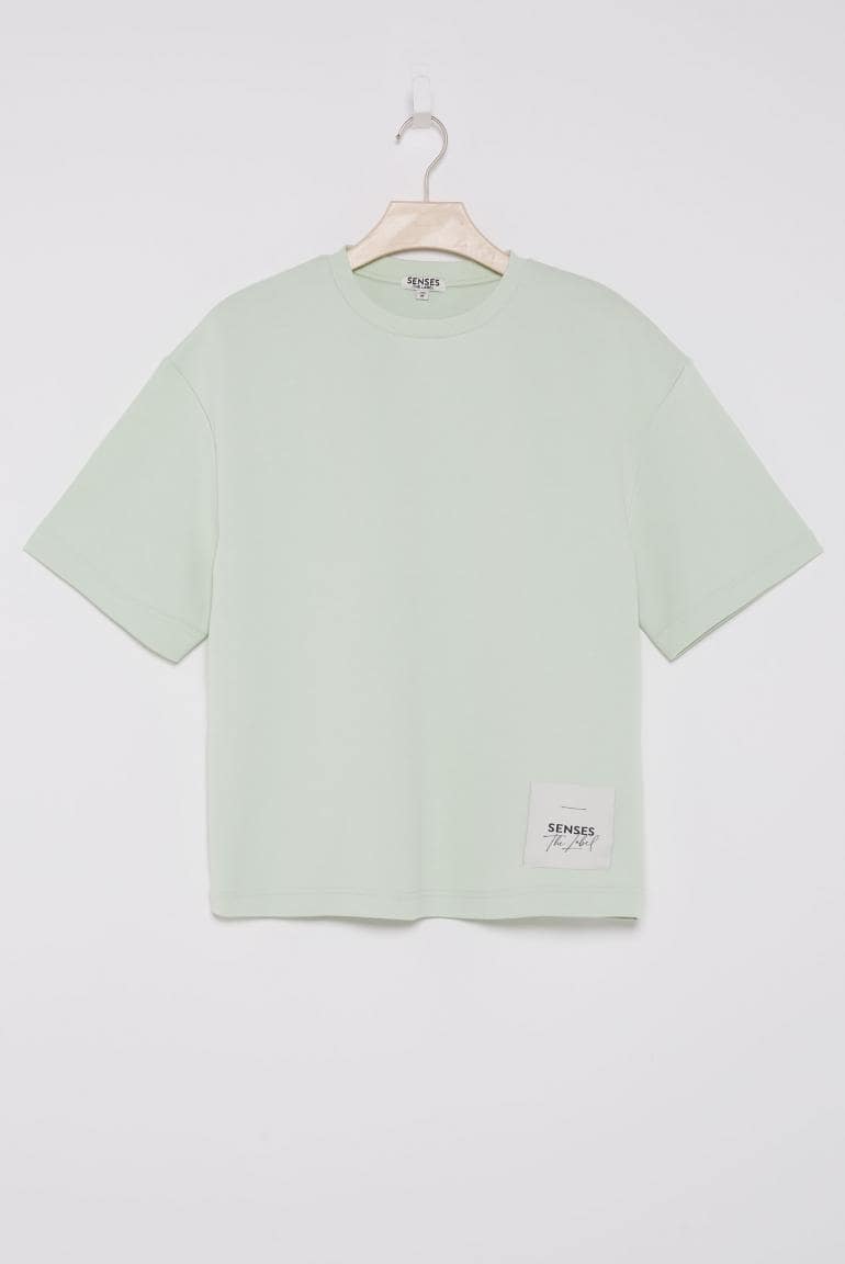 SWEATSHIRT SA:LINE AUS INTERLOCK VON SENSES IN PASTEL-LIME MZ#00869 Mode-Zauber