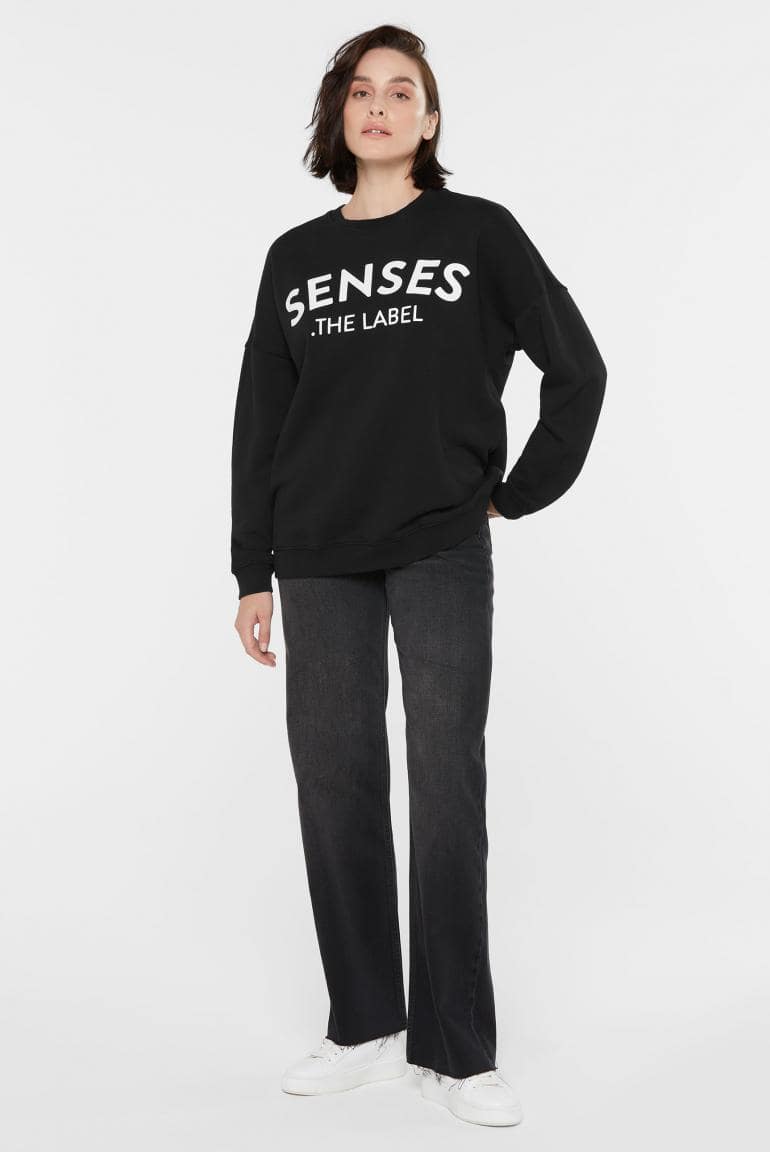 SWEATSHIRT SMI:LLA MIT LOGO DESIGN VON SENSES MZ#00882 Mode-Zauber