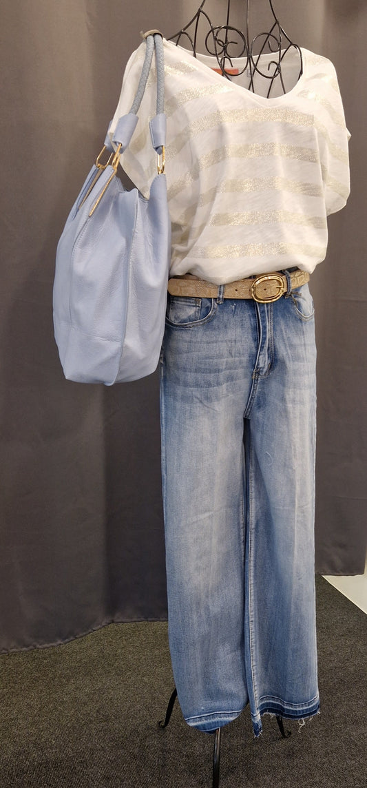 TOP V-NECK VON THESHIRT PROJEKT IN CREAM MZ#00741 Mode-Zauber