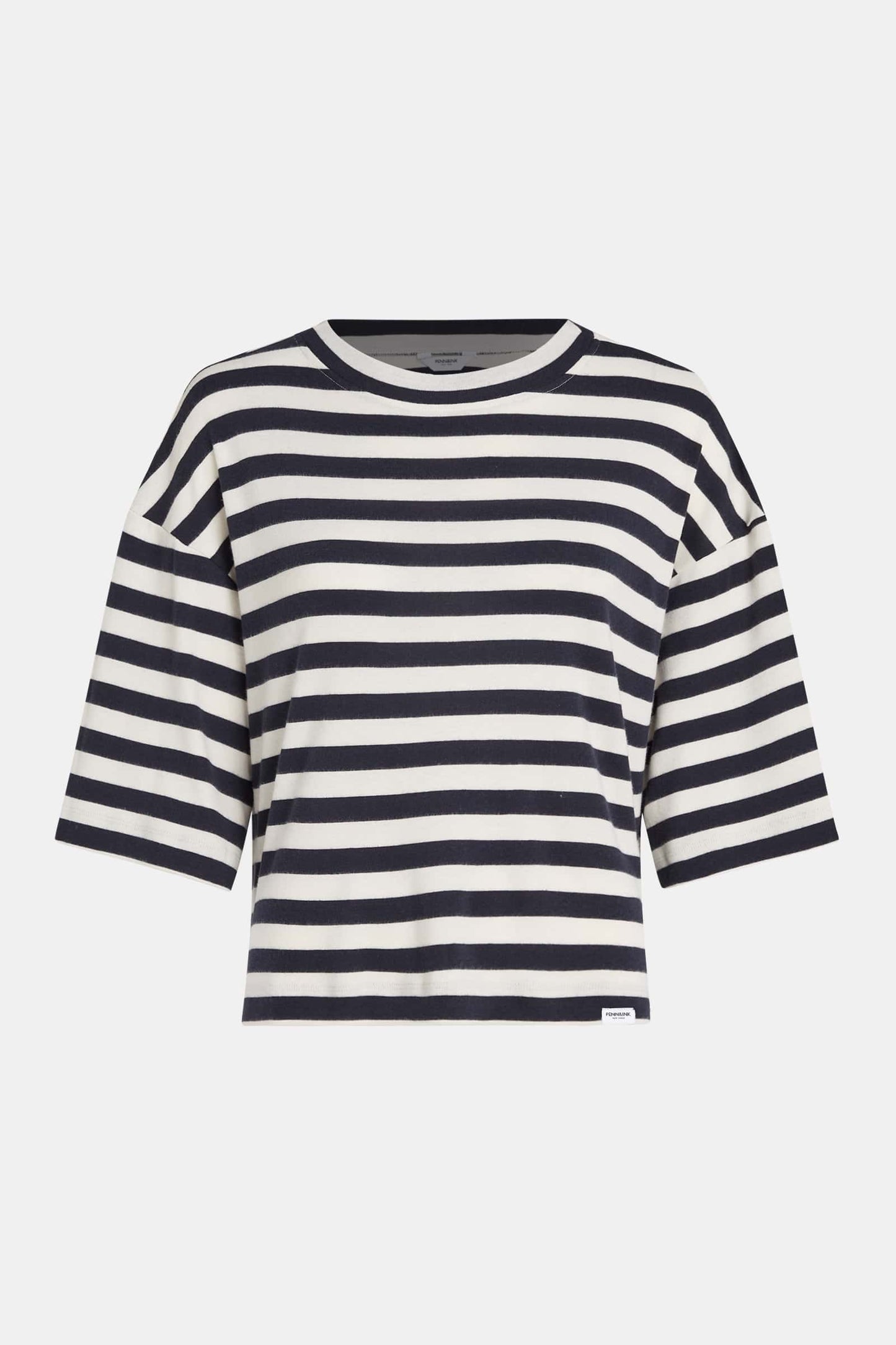 t-shirt damen W24T1096 ecru navy mz00577 mode-zauber