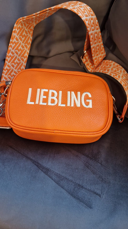 LEDERTASCHE MIT GURT ORANGE MZ#00183 - Mode-Zauber