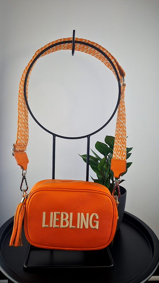 LEDERTASCHE MIT GURT ORANGE MZ#00183 - Mode-Zauber